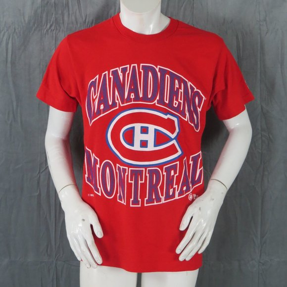 Montreal Canadiens Shirt (VTG) - Big Logo Front by Pro Player - Men's Medium - Picture 1 of 8